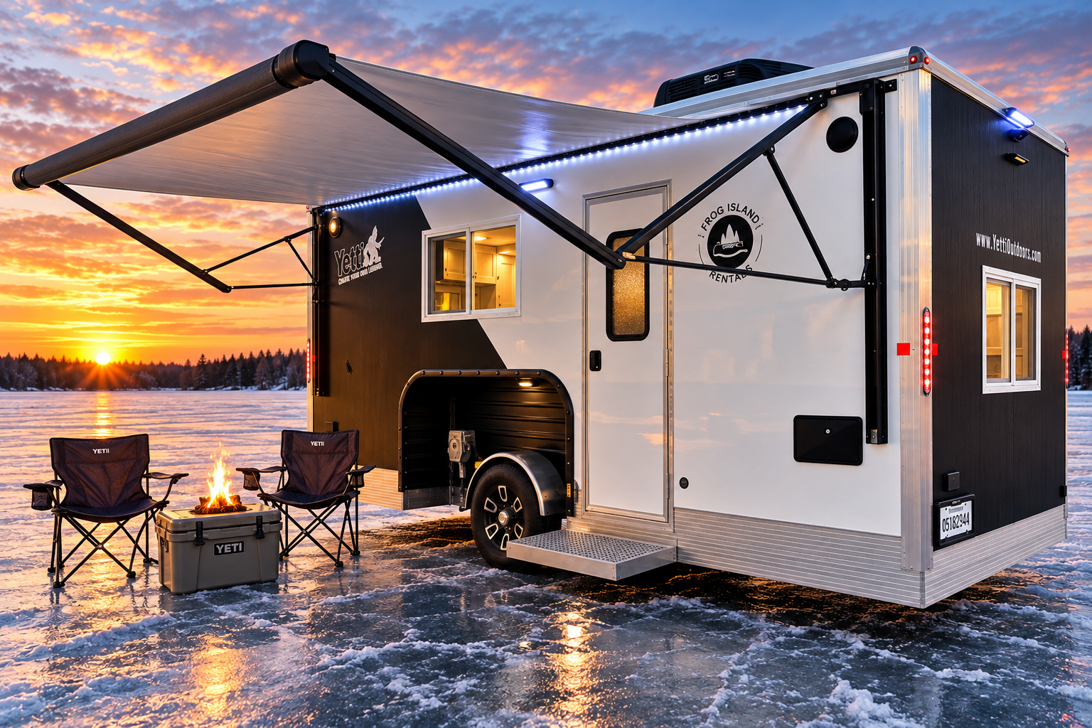 Ice fishing house rentals in prior lake Minnesota from frog island rentals